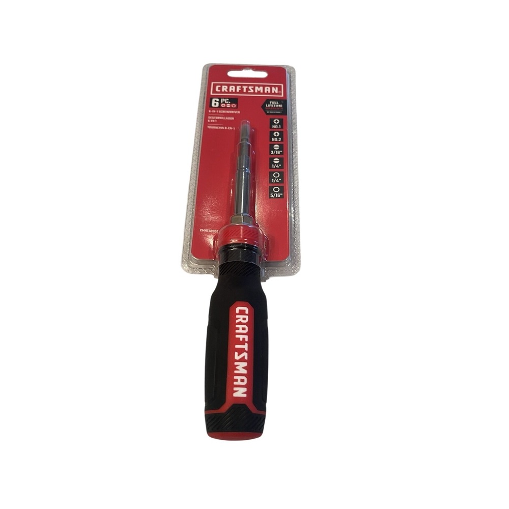 Craftsman 6pc Screwdriver Set CMHT68000 Mixed Ergonomic Black Red Steel Plastic